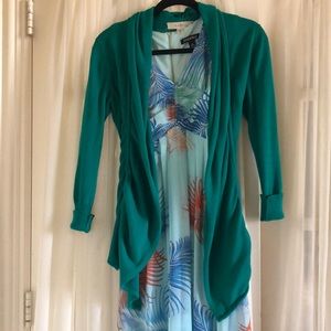 PS Green teal sweater wrap